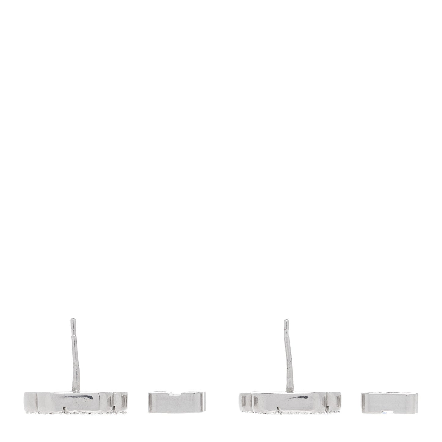 Metal Crystal XS BB Logo Earrings Silver