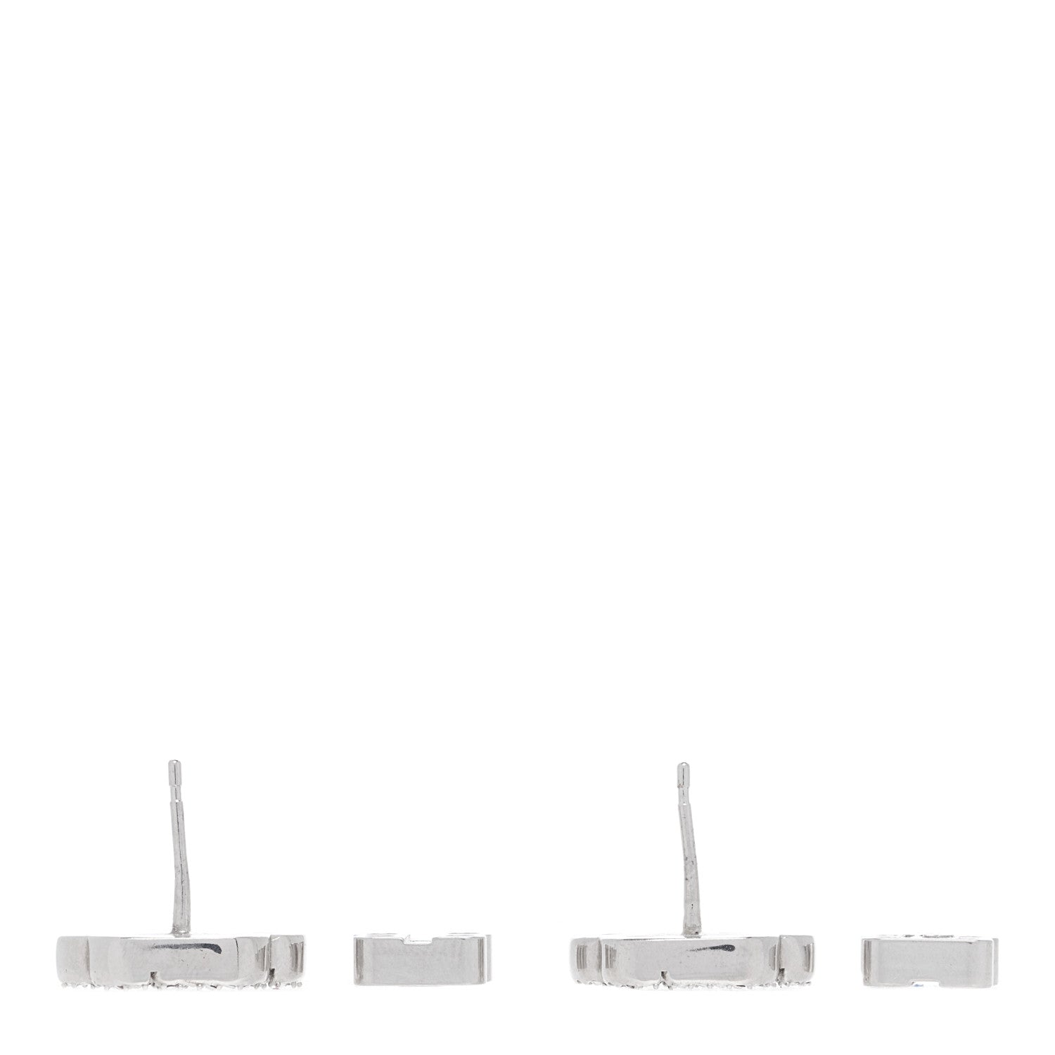 Balenciaga Metal Crystal XS BB Logo Earrings Silver 3 of 4