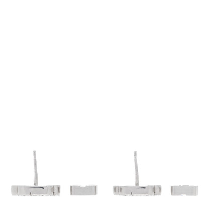 Balenciaga Metal Crystal XS BB Logo Earrings Silver 3 of 4