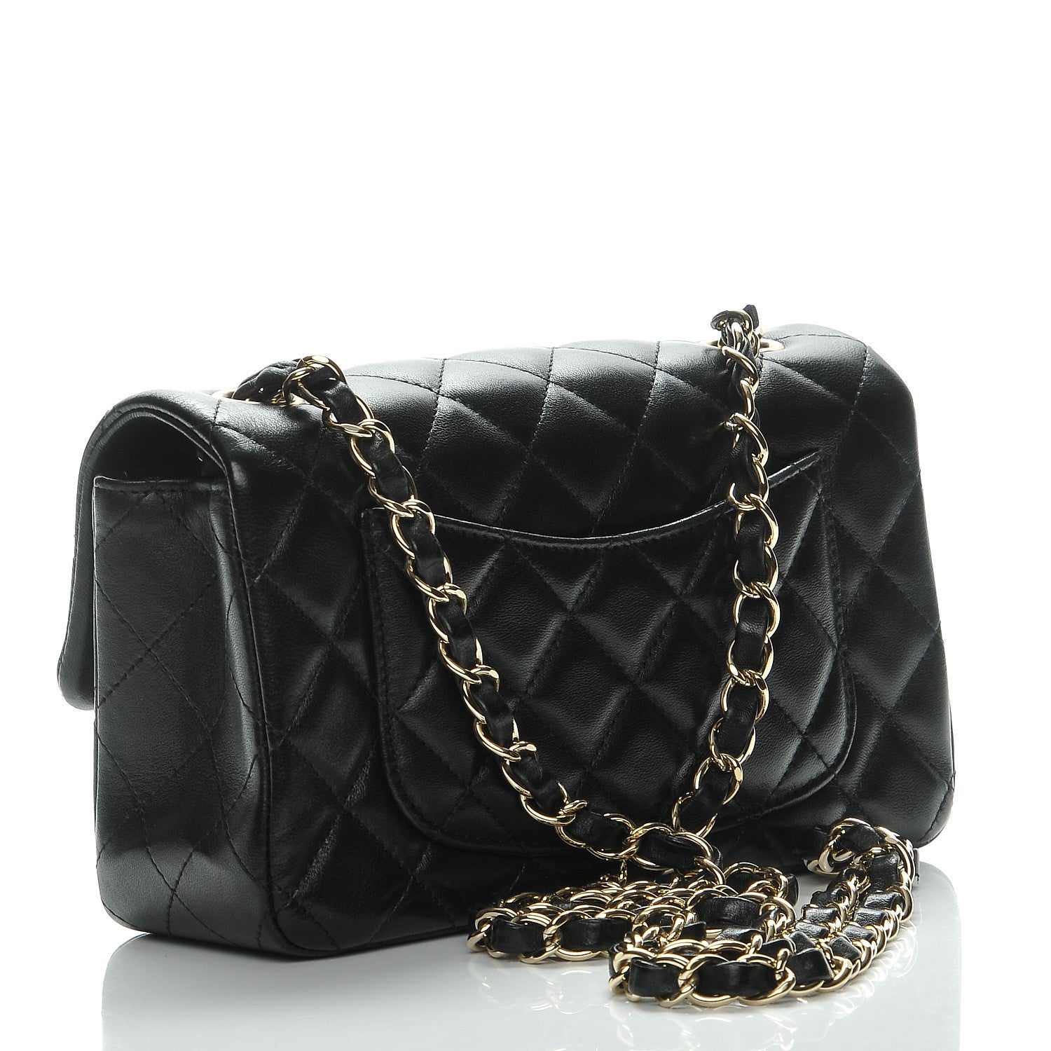 Chanel Lambskin Quilted Mini Rectangular Flap Black 3 of 8