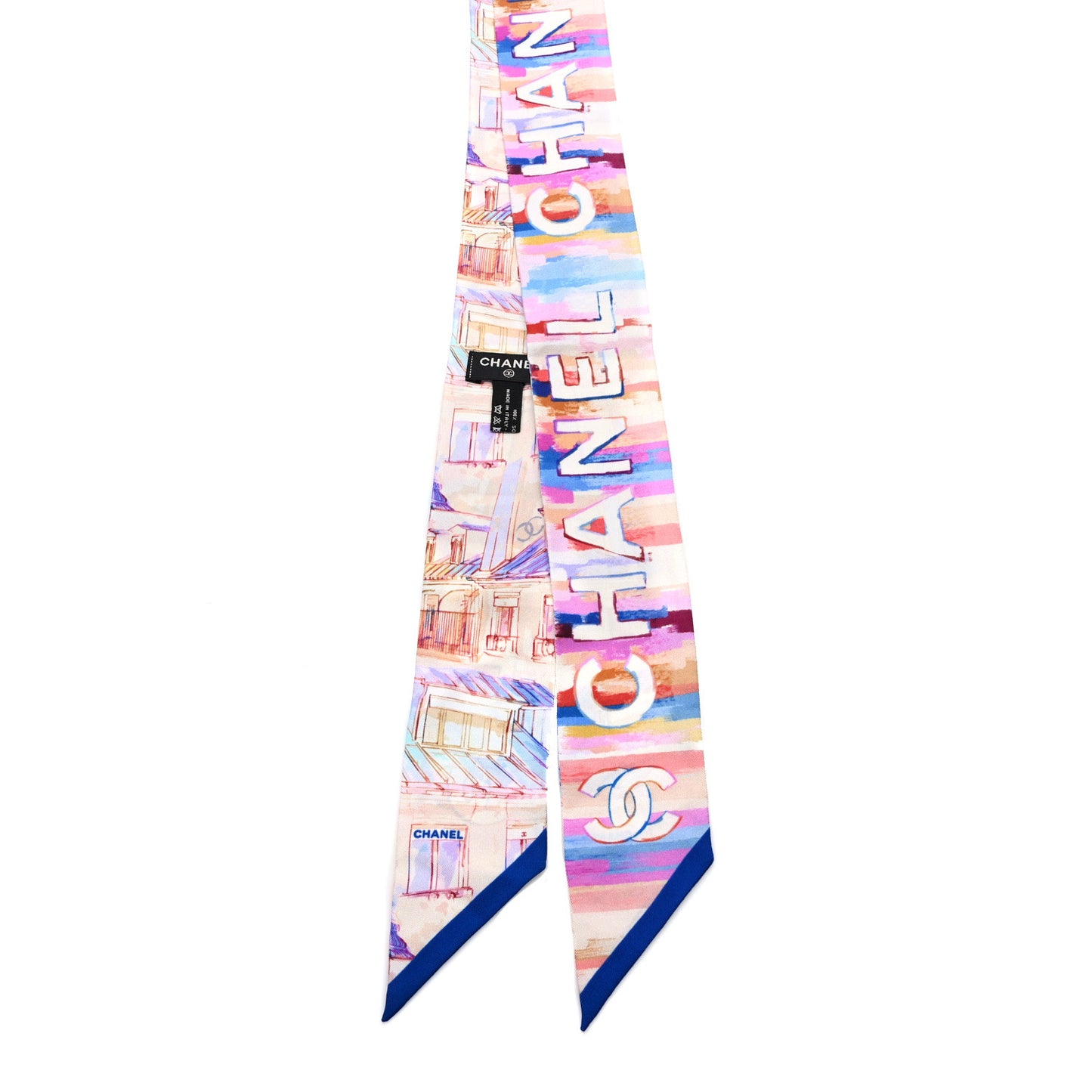 Silk Twill Slim Bandeau Scarf Rose