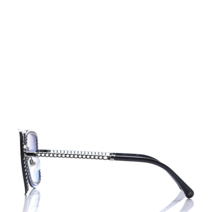Chanel Square Removable Chain Sunglasses 4244 Blue 3 of 8