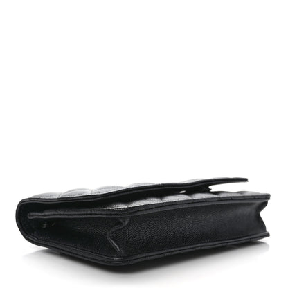 Chanel Iridescent Caviar Quilted Wallet on Chain WOC Black 4 of 10