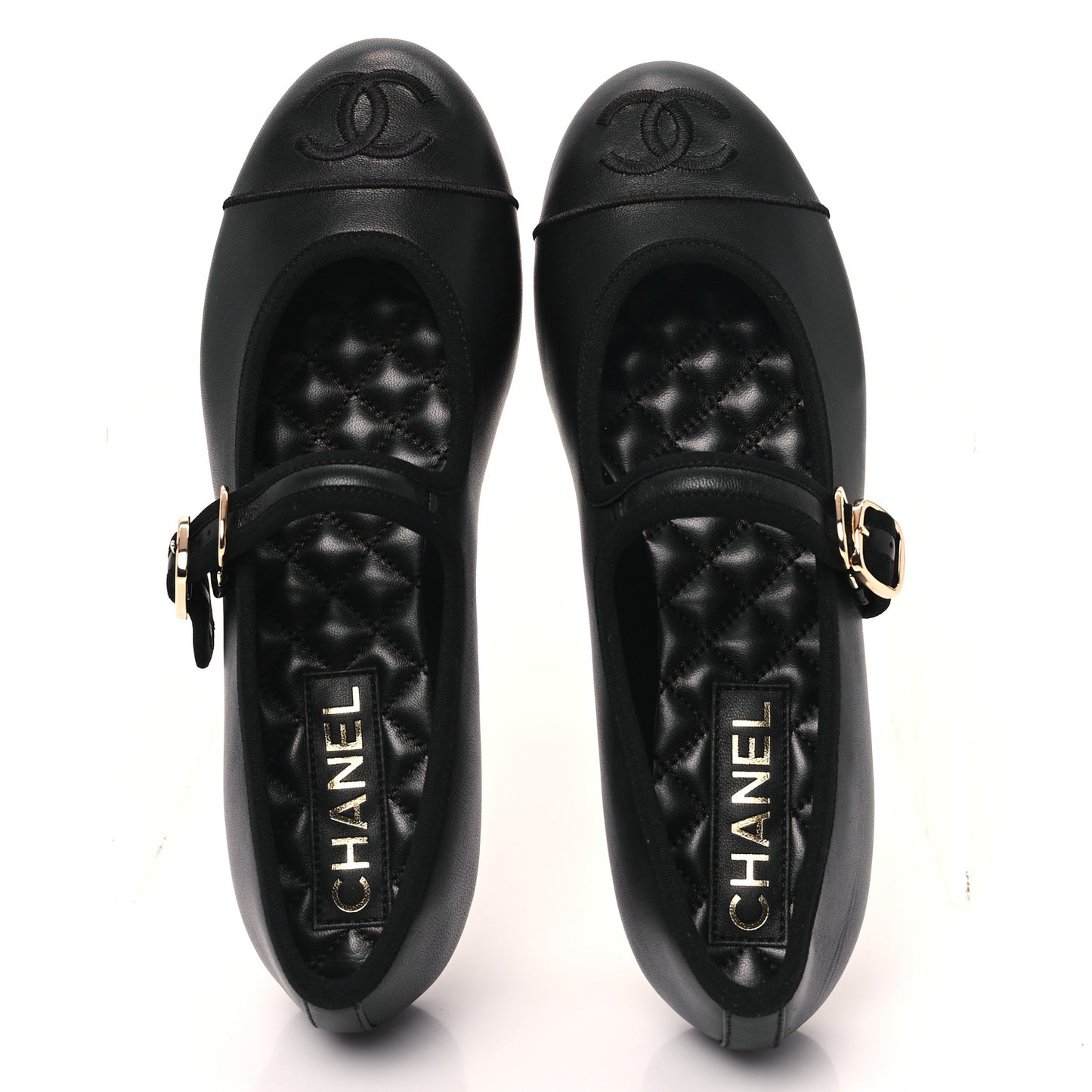 Lambskin Mary Jane Flats 37.5 Black