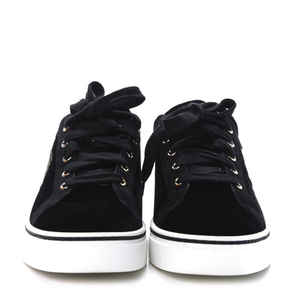 Hermes Velvet Womens Wing Sneakers 37 Black 2 of 10