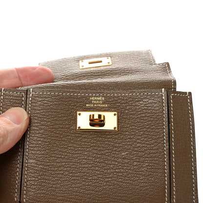 Hermes Chevre Mysore Kelly Pocket Compact Wallet Etoupe 7 of 9