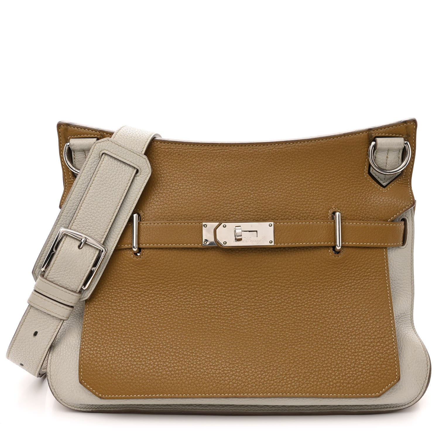 Hermes Taurillon Clemence Bi-Color Jypsiere 31 Kraft Gris Perle 1 of 14