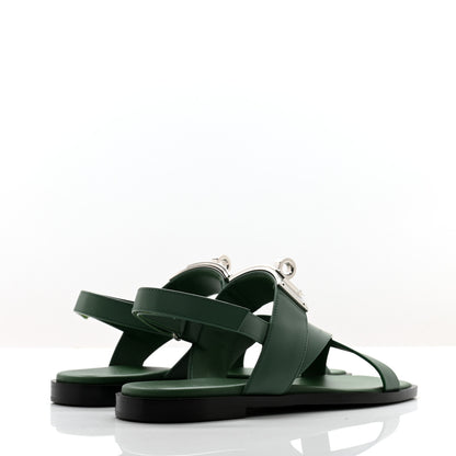 Hermes Calfskin Womens Ines Sandals 36 Vert Lierre 3 of 10