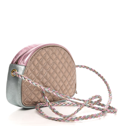 Gucci Laminated Nappa Trapuntata Mini Zumi Dome Shoulder Bag Rosa Lago Rame 3 of 8