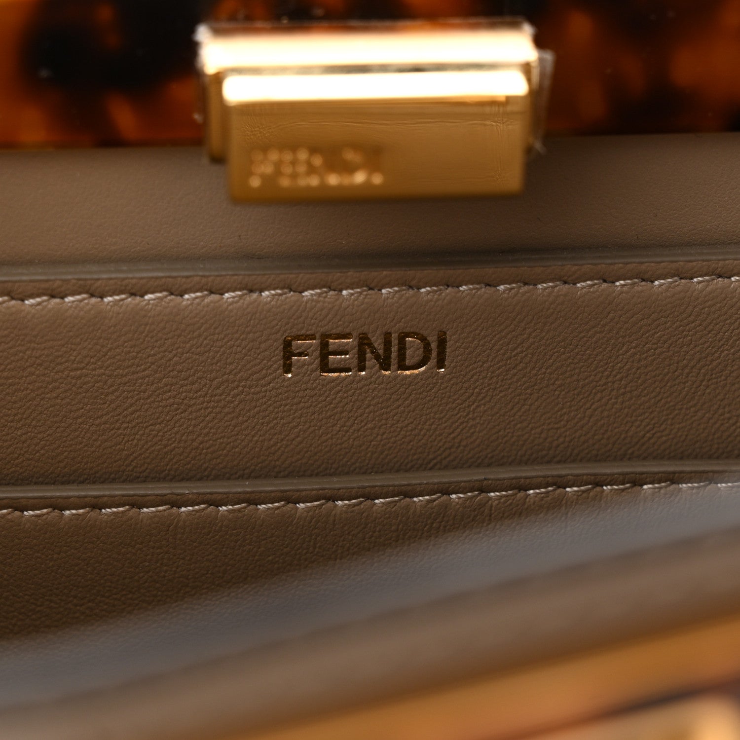 Fendi Vitello Seta Shiny Nappa Plexiglass Bi-Color Small Peekaboo I SEE U Satchel Tartaruga Black 7 of 12