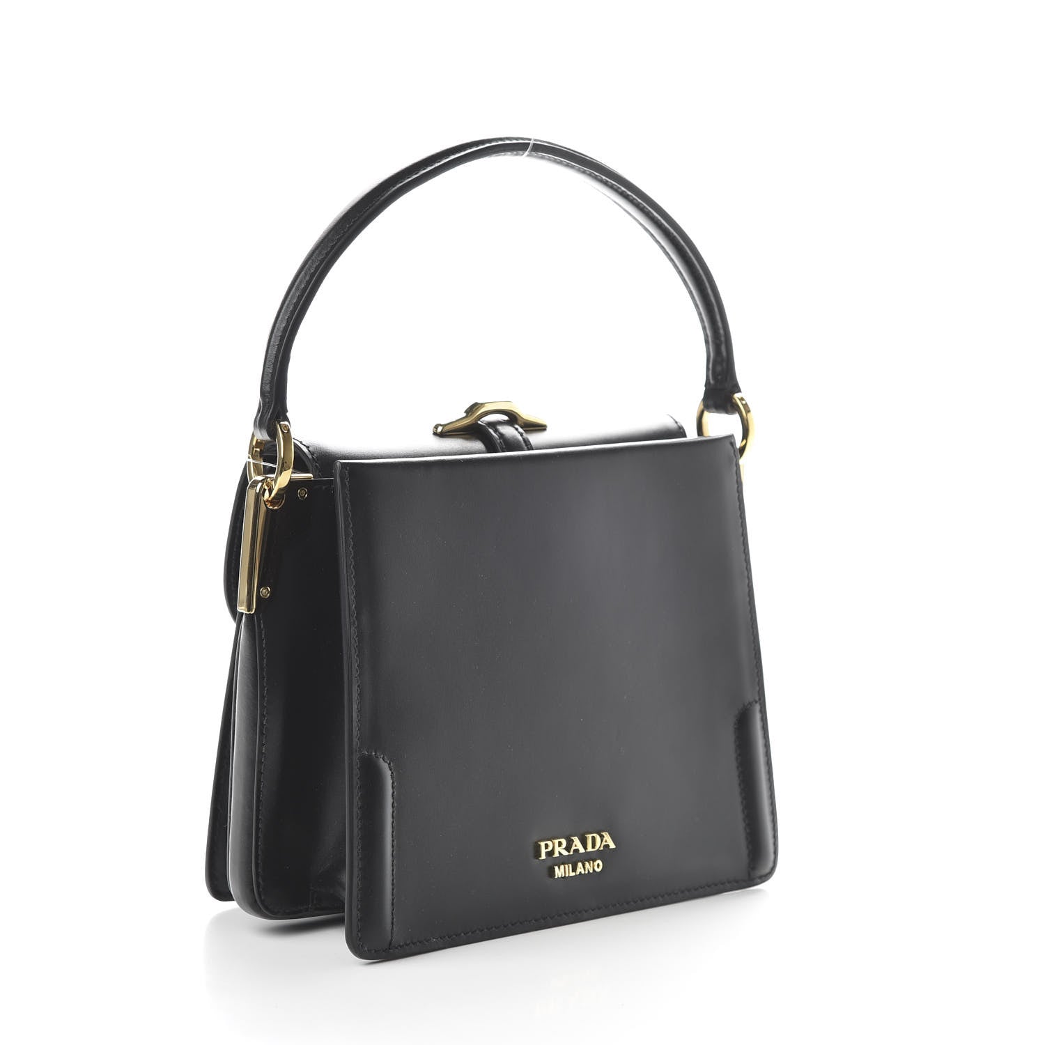 Prada City Calfskin Small Belle Shoulder Bag Black 3 of 9