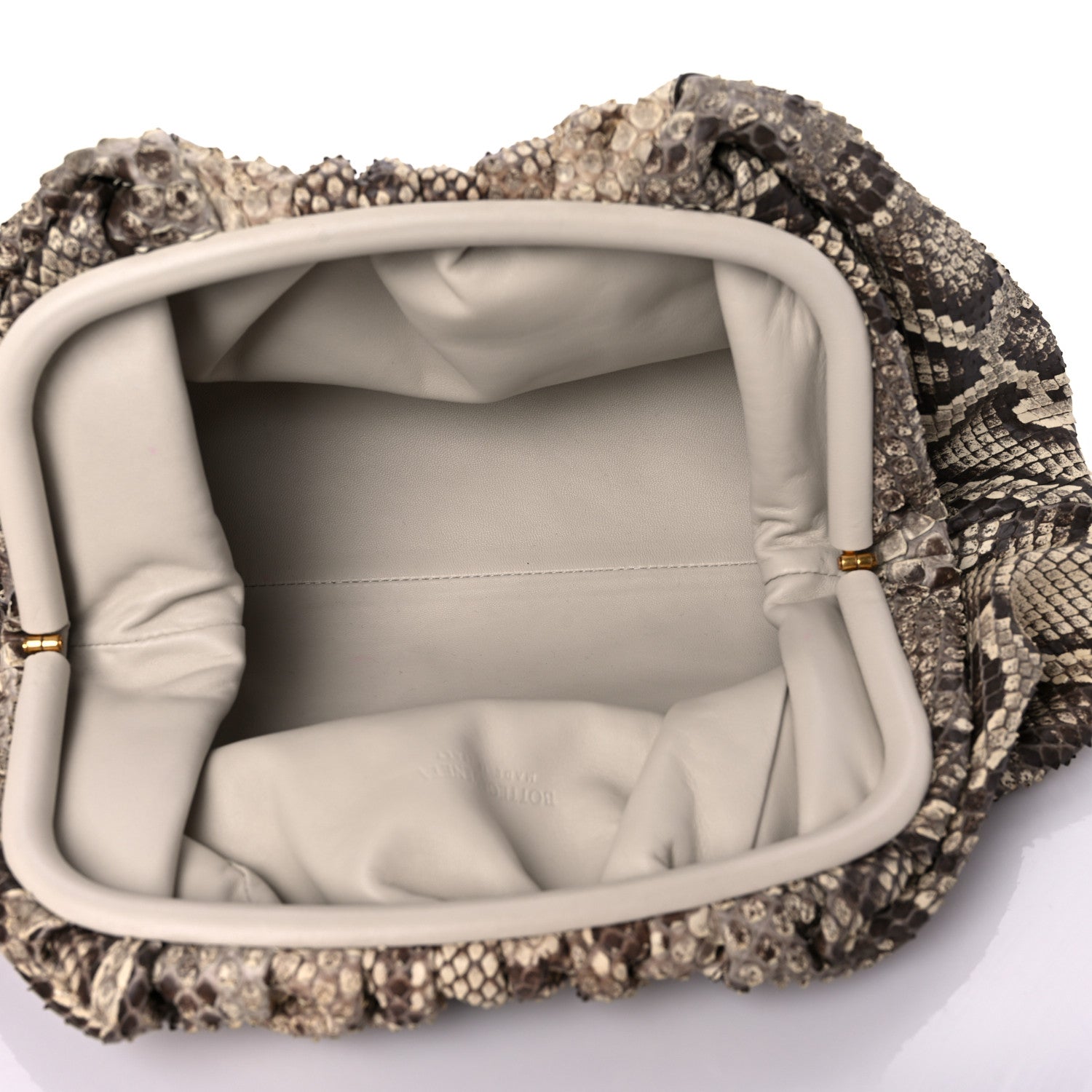 Bottega Veneta Python The Pouch Oversized Clutch Naturale 4 of 11