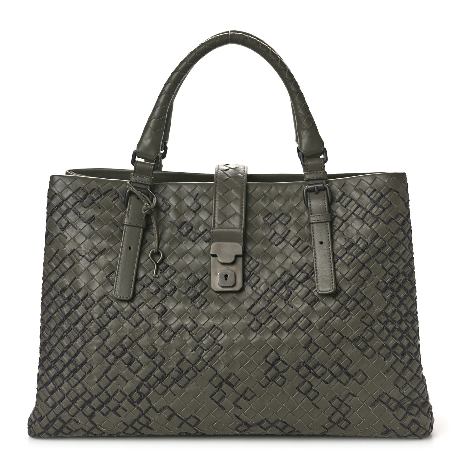 Bottega Veneta Nappa Intrecciato Stitched Medium Roma Tote Grey 1 of 13