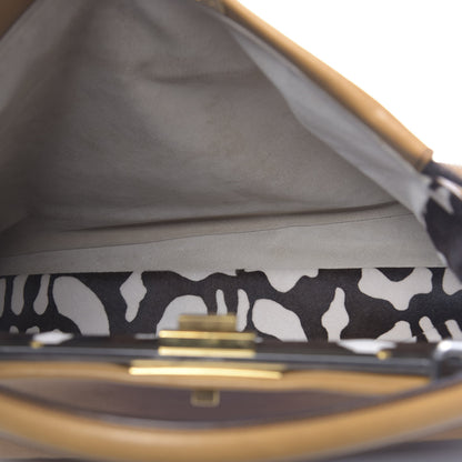 Fendi Goatskin Calf Hair Large Peekaboo Iconic Satchel Cuoio Moro 6 of 12