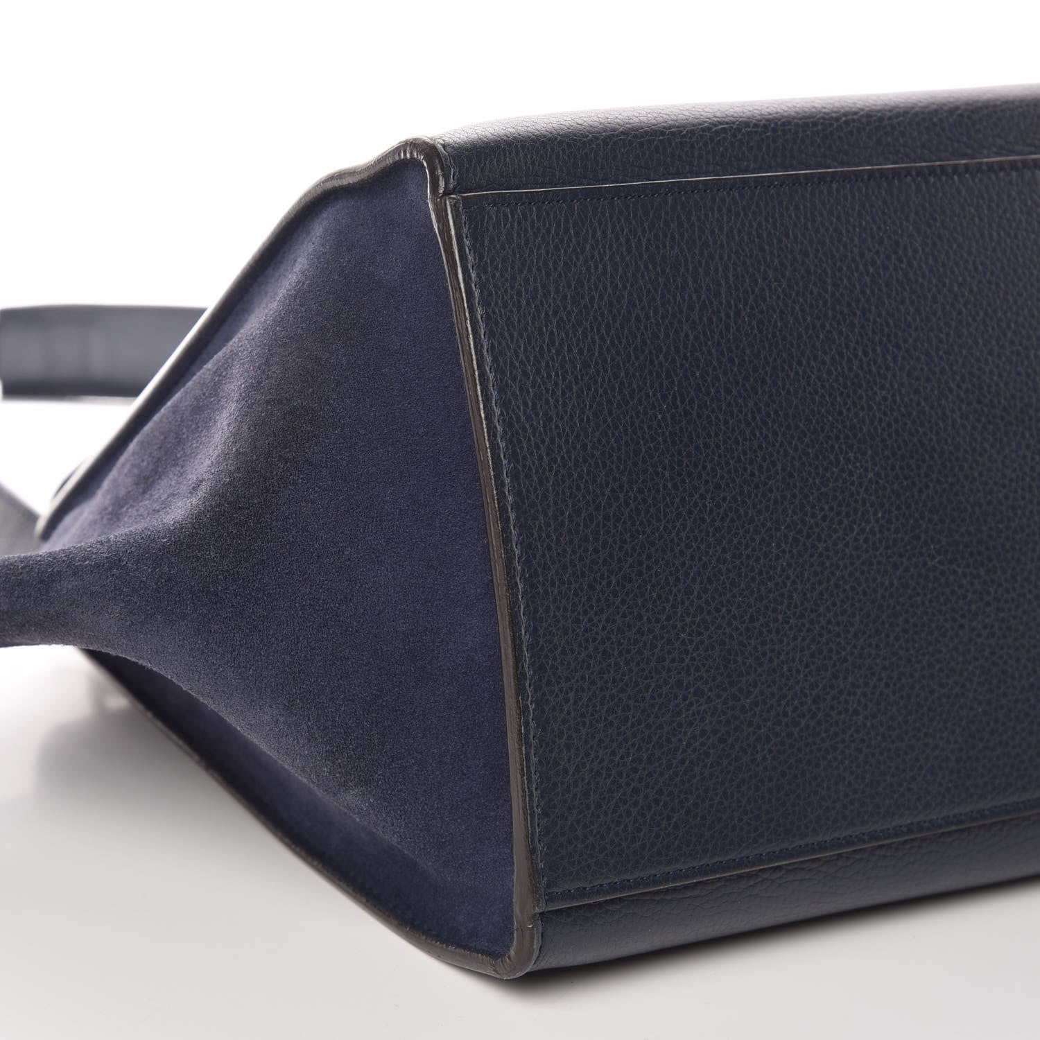 Celine Drummed Calfskin Suede Medium Trapeze Navy 9 of 9