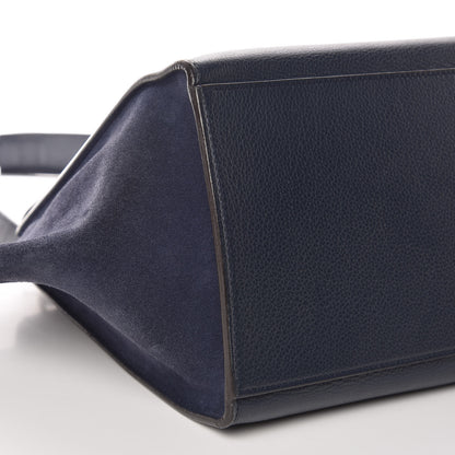 Celine Drummed Calfskin Suede Medium Trapeze Navy 9 of 9