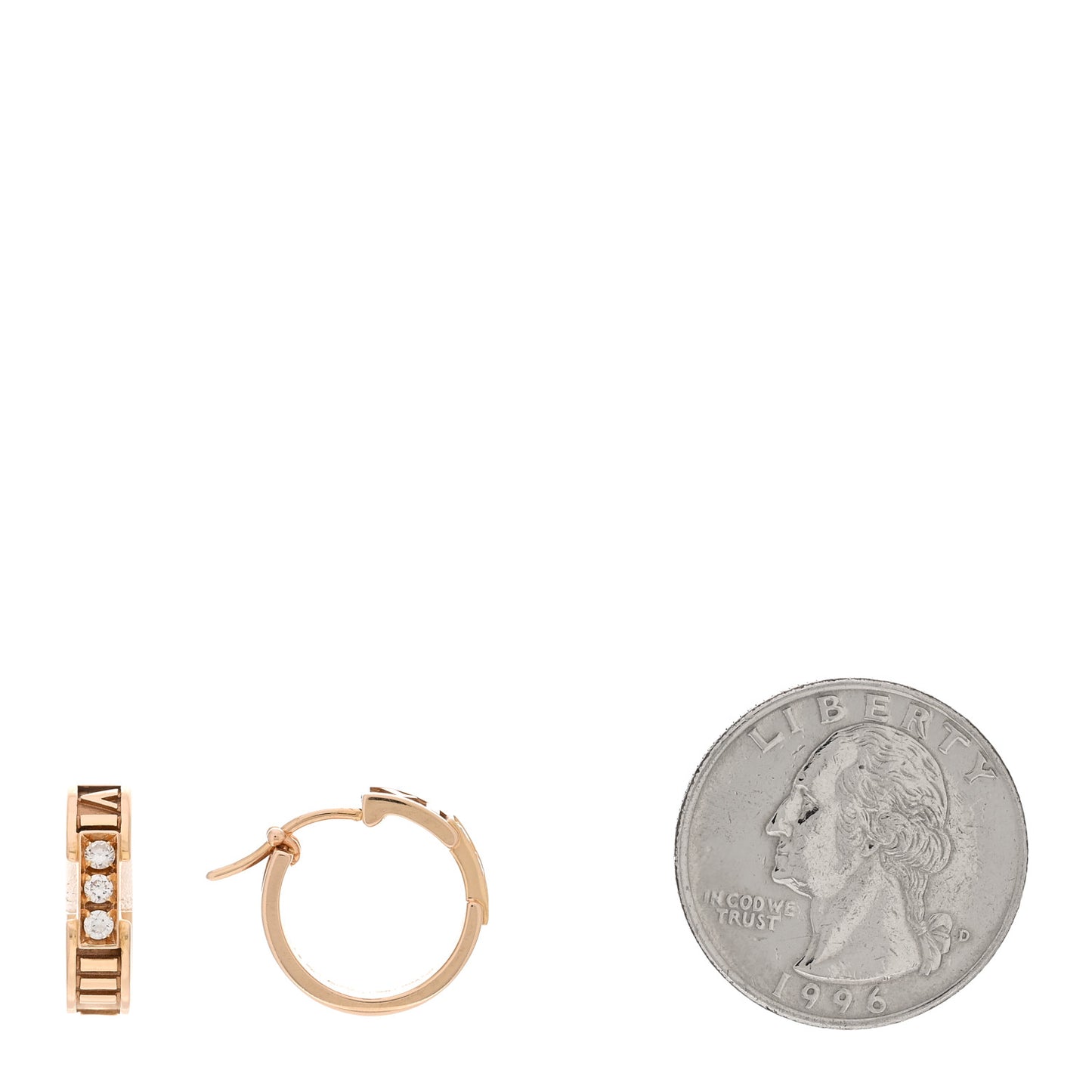 18K Rose Gold Diamond Atlas Hoop Earrings