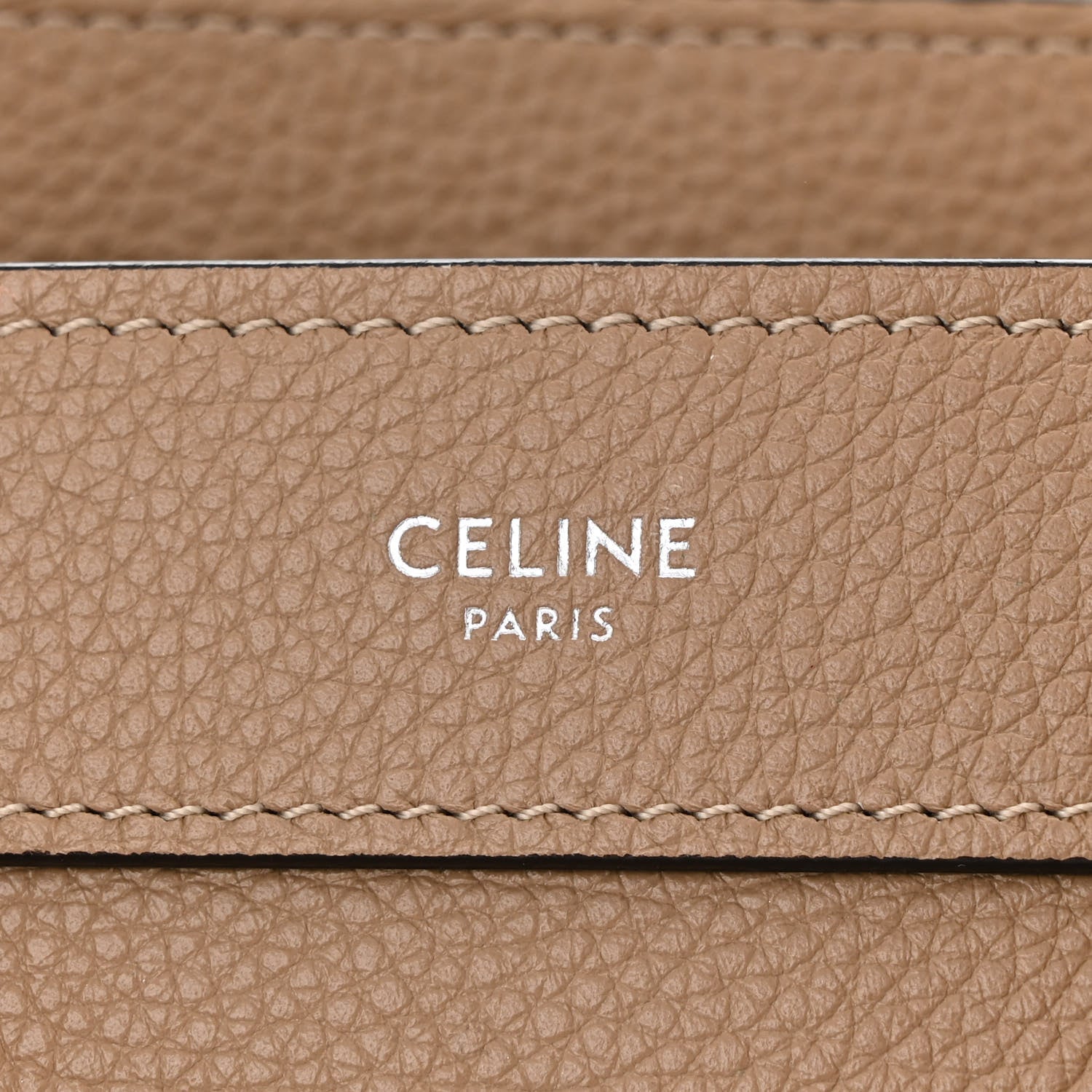Celine Drummed Calfskin Nano Luggage Dune 6 of 11