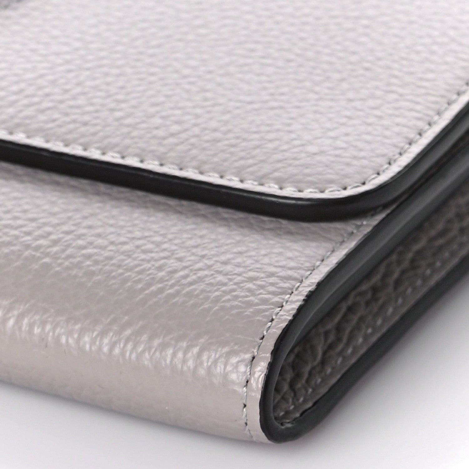 Salvatore Ferragamo Calfskin City Wallet On Chain Rhinoceros 8 of 9