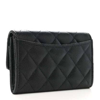 Chanel Caviar Quilted Enamel Coco Casino Flap Card Holder Wallet Black 3 of 9