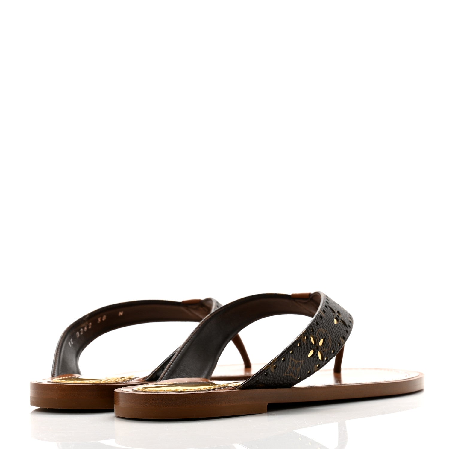 Louis Vuitton Monogram Sunny Flat Thong Sandals 38 Brown 4 of 9