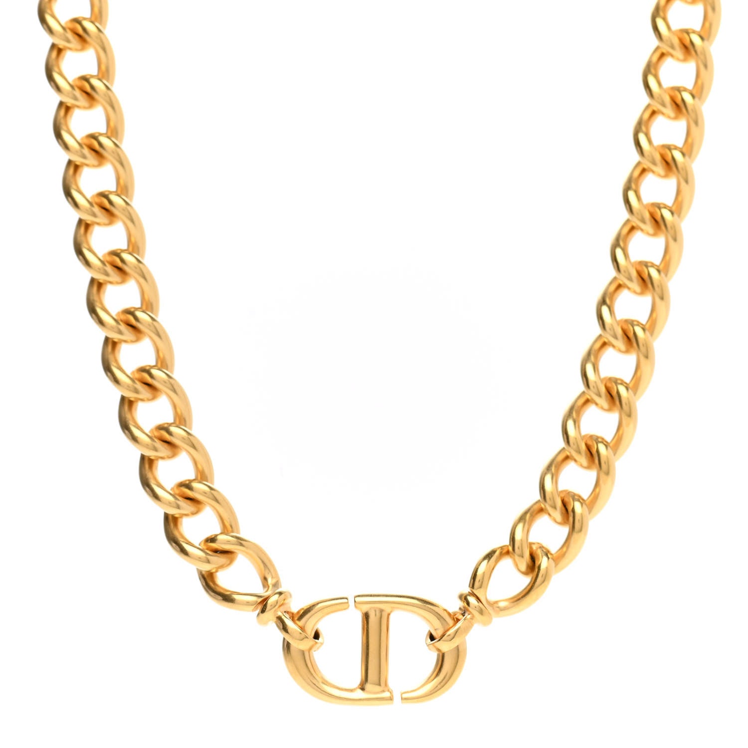 Christian Dior Metal Petit CD Choker Necklace Gold 1 of 6