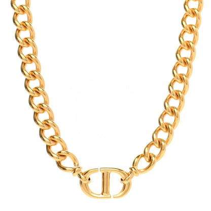 Christian Dior Metal Petit CD Choker Necklace Gold 1 of 6