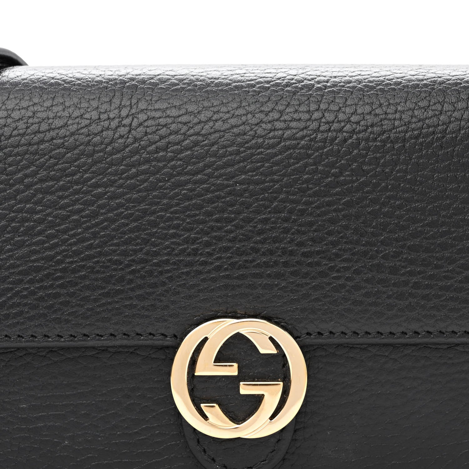Gucci Dollar Calfskin Interlocking G Chain Wallet Black 7 of 9