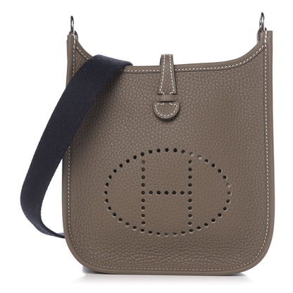 Hermes Taurillon Clemence Amazone Evelyne TPM Etoupe Bleu Indigo 1 of 12