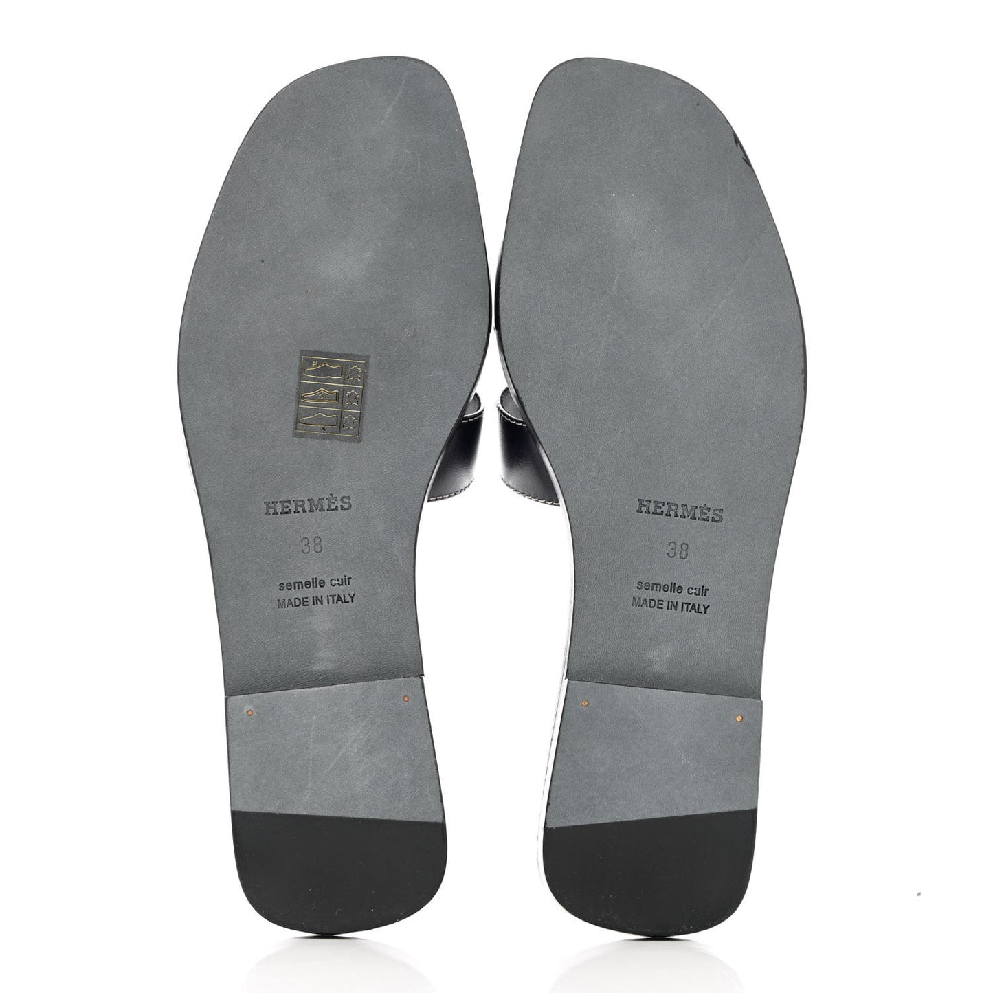 Box Calfskin Oran Sandals 38 Black