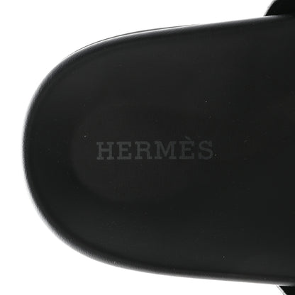 Hermes Calfskin Womens Chypre Sandals 36.5 Black 7 of 11