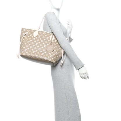Louis Vuitton Empreinte Monogram Spring In The City Neverfull MM Kaki Beige Cream 2 of 10