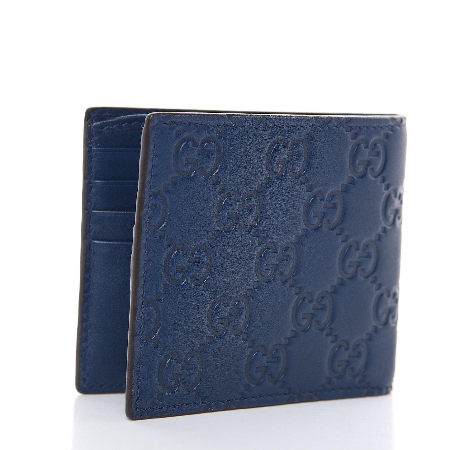 X MLB Guccissima Signature NY Yankees Embroidered Bi-Fold Wallet Royale Ivory