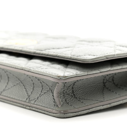 Christian Dior Supple Calfskin Caro Pouch with Chain Cloud Blue 9 of 11