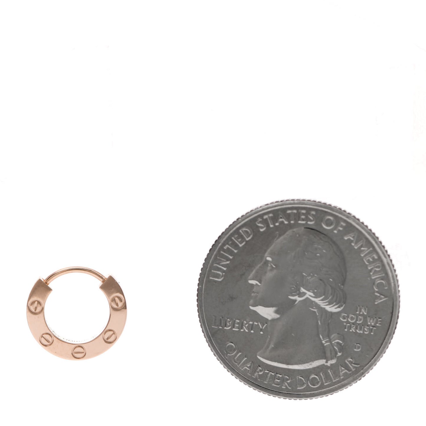 18K Pink Gold Single LOVE Hoop Earring