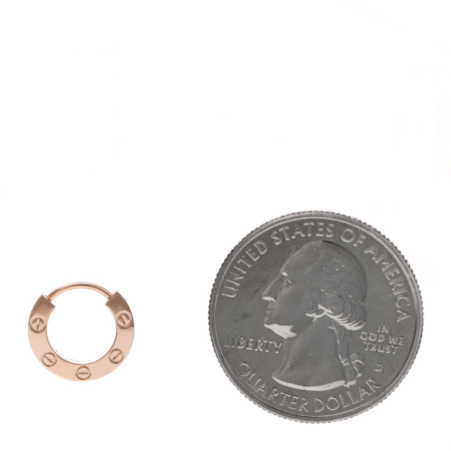 Cartier 18K Pink Gold Single LOVE Hoop Earring 2 of 6