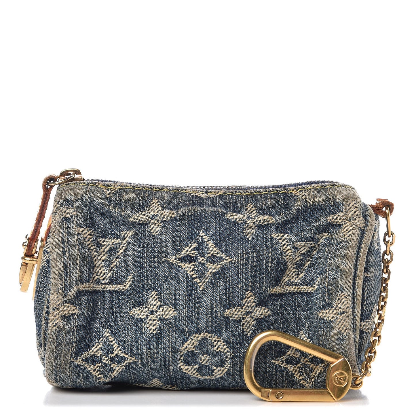 Monogram Denim Pochette Speedy PM Key Holder Blue