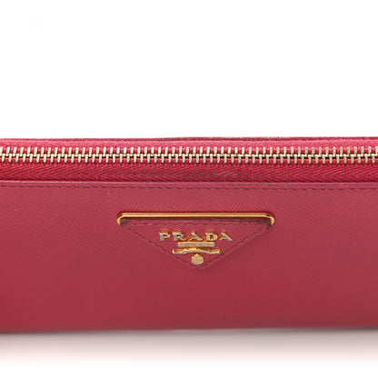 Prada Saffiano Half Zip Wallet Ibisco 15 of 16
