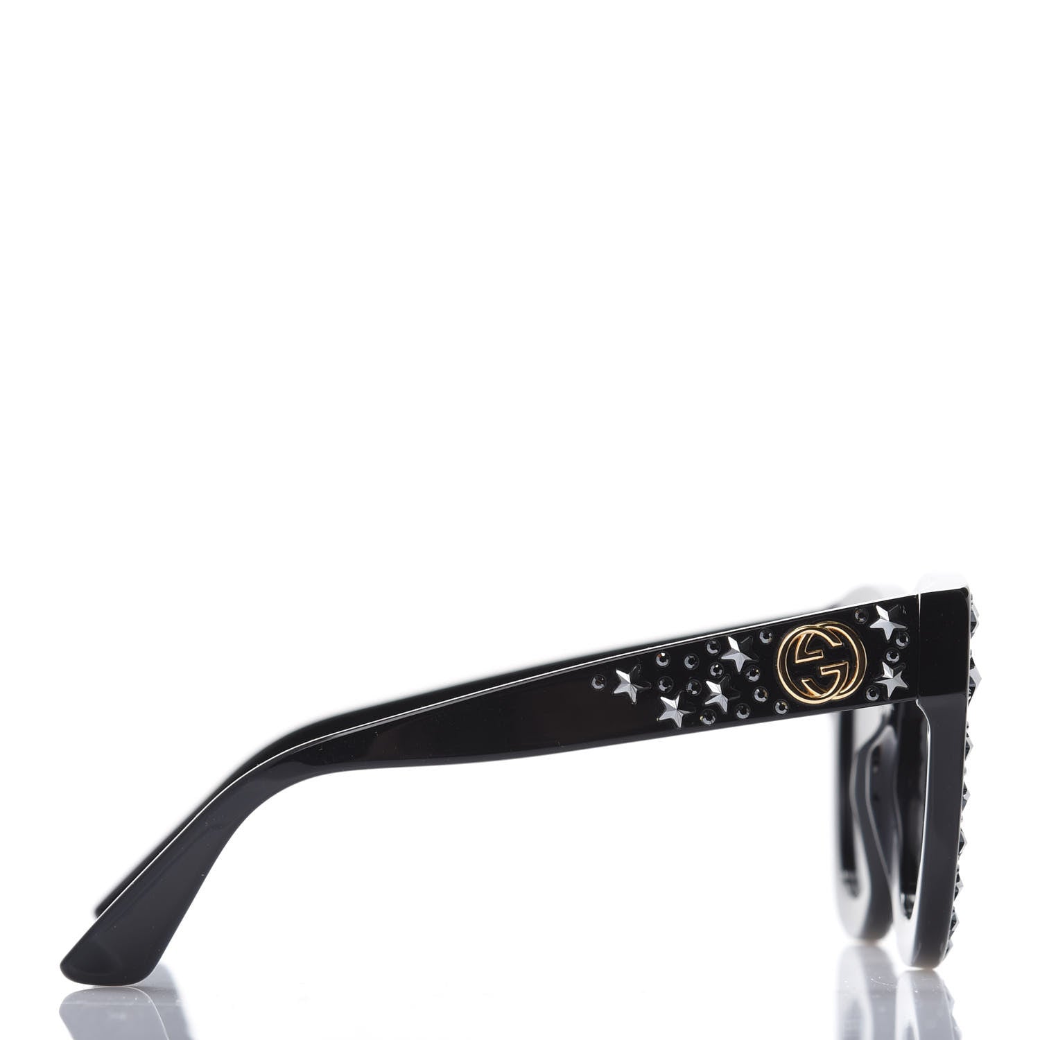 Gucci Acetate Stars Cat Eye Sunglasses GG0116S Black 3 of 8