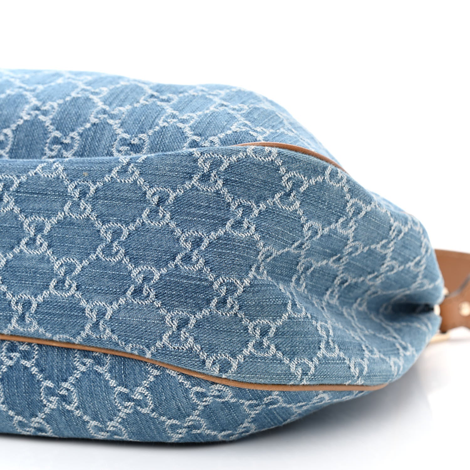 Gucci Denim Monogram Medium Sukey Hobo Blue 10 of 12