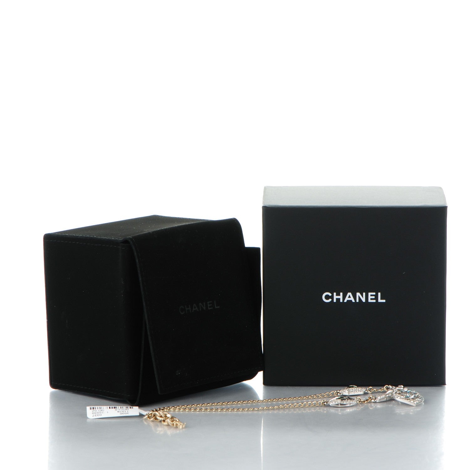 Chanel Crystal Heart Eye CC Pendant Necklace Gold Silver 5 of 5