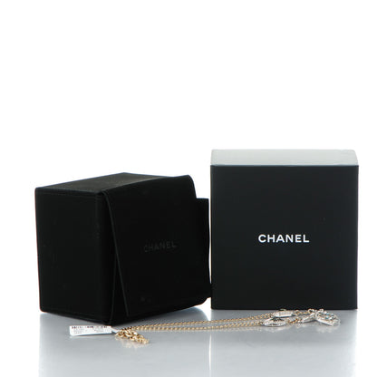 Chanel Crystal Heart Eye CC Pendant Necklace Gold Silver 5 of 5