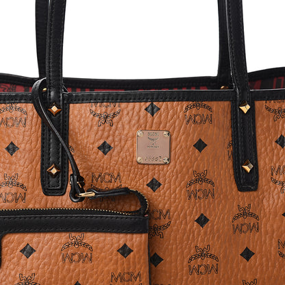 MCM Visetos Medium Project Reversible Shopper Tote Cognac 13 of 16