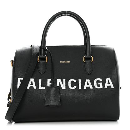 Balenciaga Grained Calfskin Medium Ville Bowling Bag Black 1 of 11