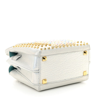 MCM Calfskin Pearls Studded Mini Milla Tote White Flake 4 of 12