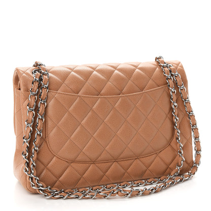 Chanel Caviar Quilted Jumbo Double Flap Light Brown 2 of 8