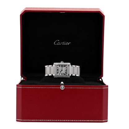 Cartier Stainless Steel Diamond Bezel 25mm Tank Francaise Quartz Watch 5 of 5