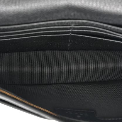 Gucci GG Grainy Calfskin Emblem Wallet On Chain Black 5 of 11
