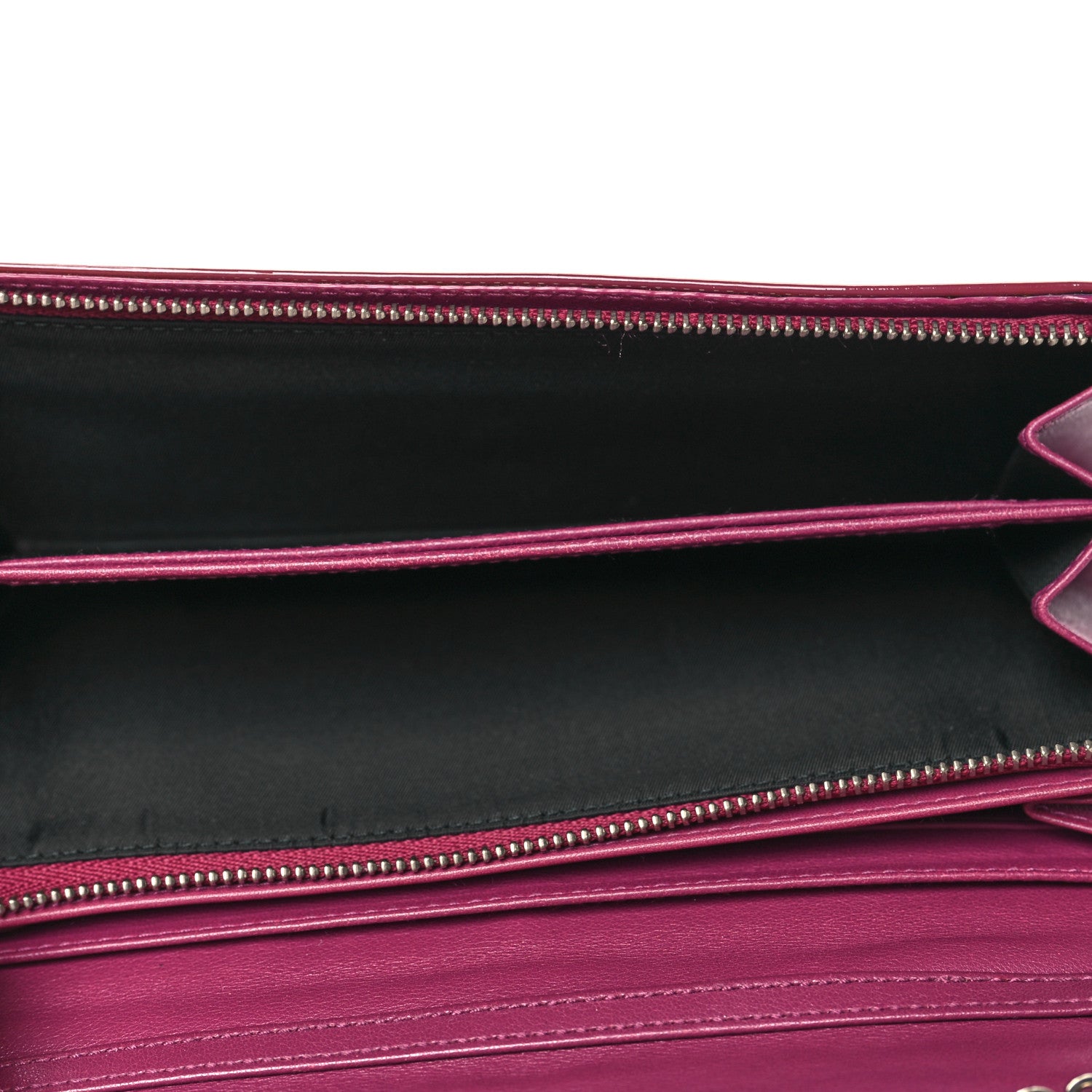 Christian Dior Patent Cannage Lady Dior Rendezvous Wallet On Chain Fuchsia 5 of 15