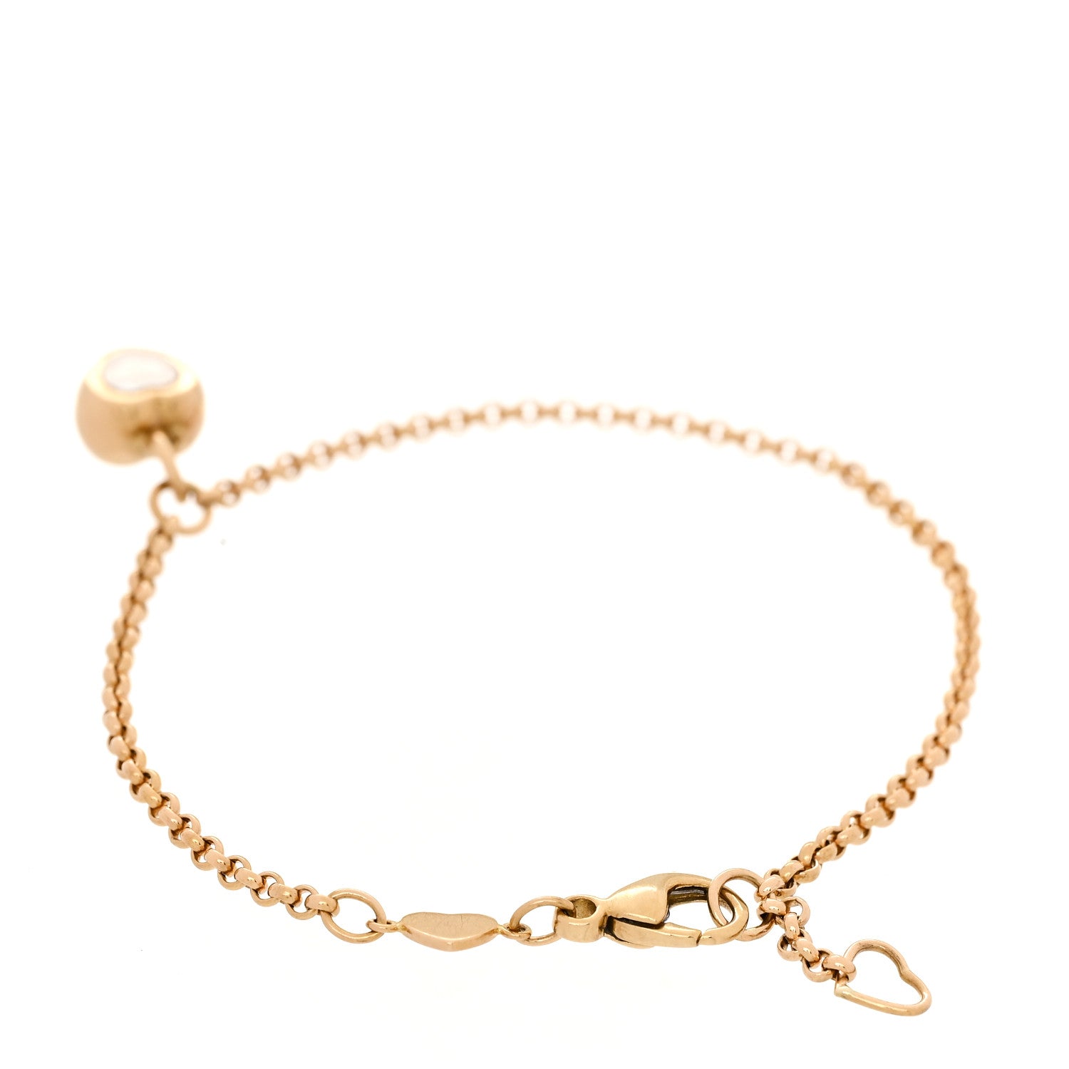 Chopard 18K Yellow Gold Diamond Happy Hearts Chain Bracelet 2 of 4